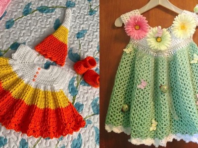 Baby girl crochet frock design ldeas.crochet frocks design for baby