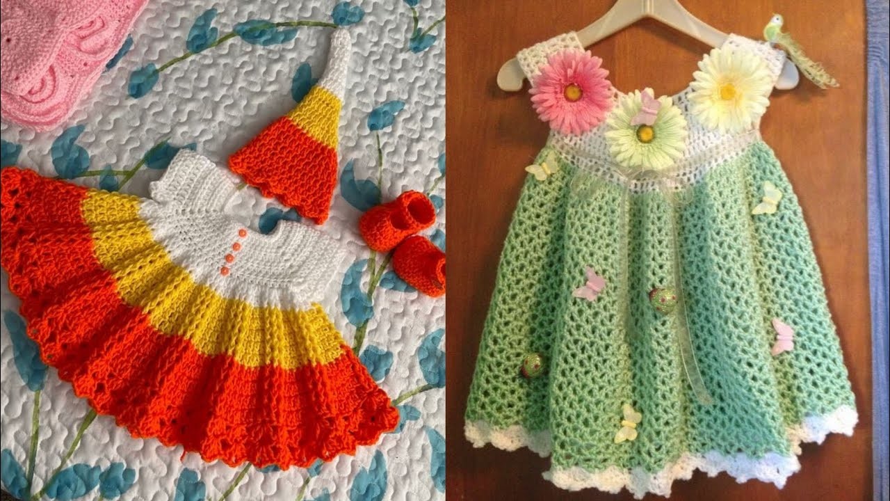 Baby girl crochet frock design ldeas.crochet frocks design for baby