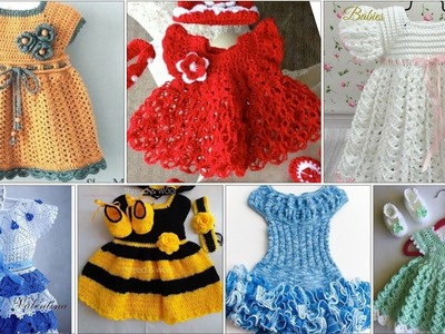 Beautiful impressive baby girls crochet frocks designs.Crochet baby sweater designs pattern 2023