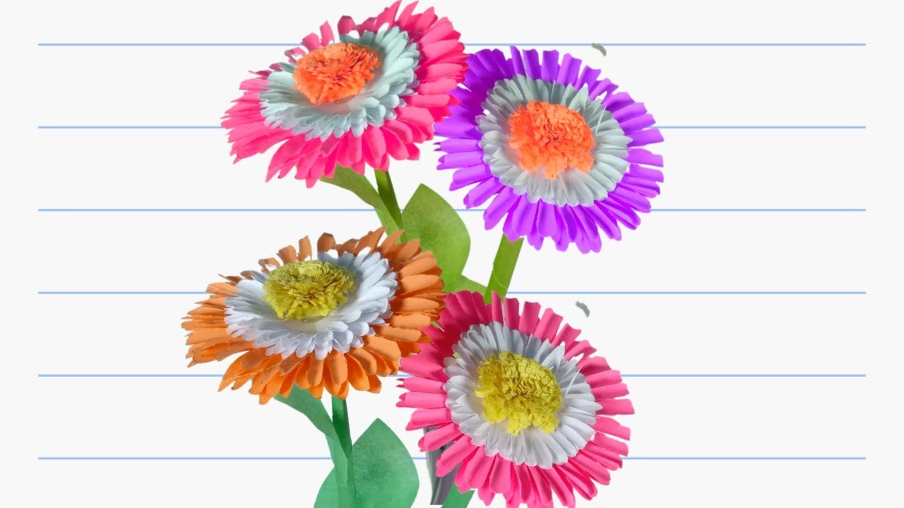 Beautiful paper flowers|Paper craft for school|paper flower making|home decor|paper craft|BBC.