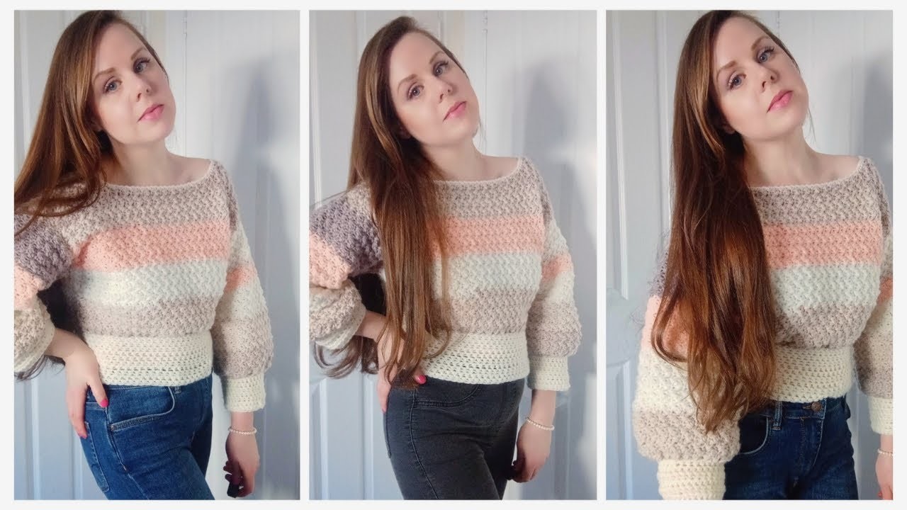 CROCHET EASY CROPPED SWEATER FOR BEGINNERS | Crochet The Solange Sweater & Free Written Pattern