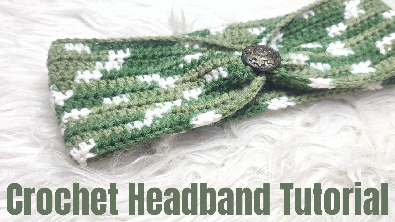 Crochet Headband Tutorial With Button, Step by Step beginner friendly crochet tutorial by RadCrochet