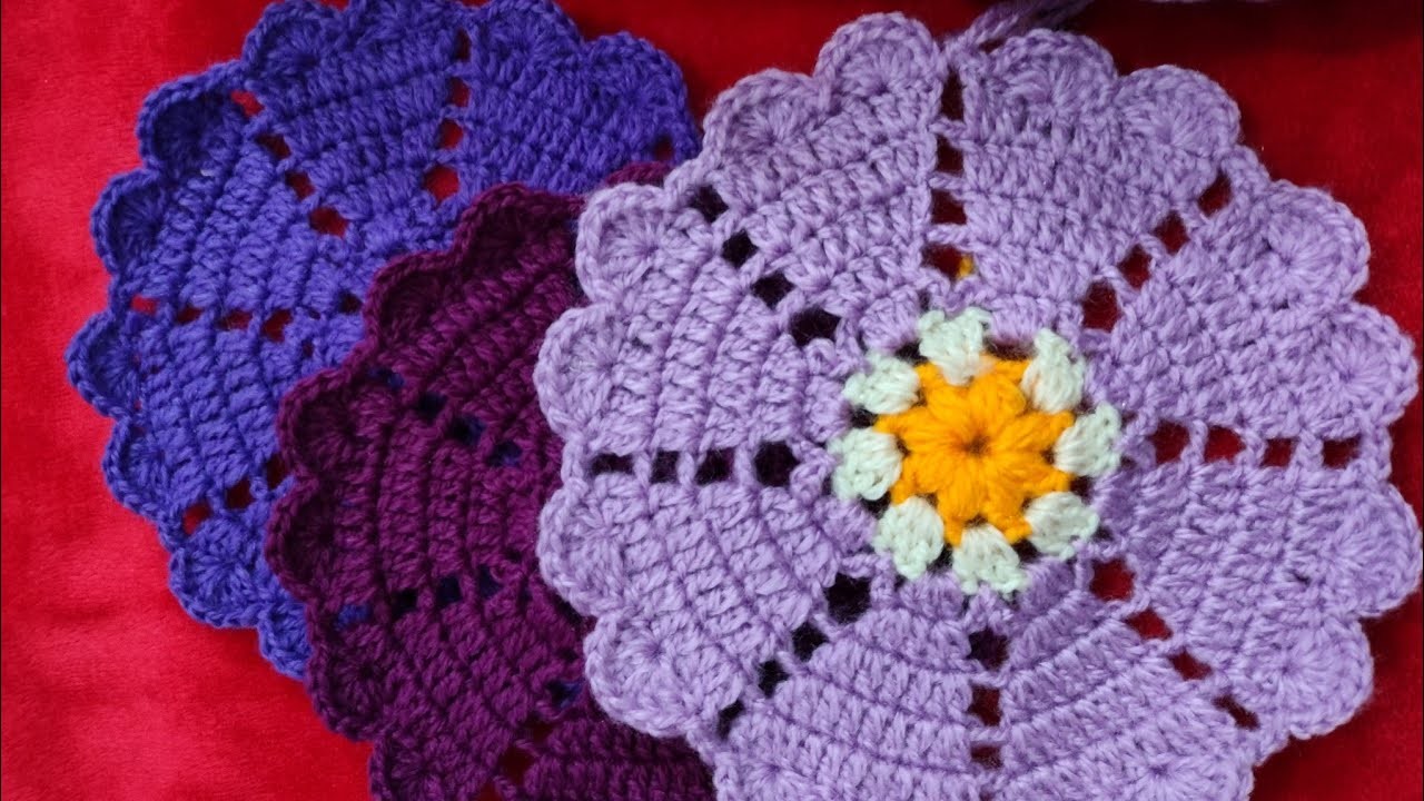Crochet Heart Coaster, Pot Holder,Mug Mat, Tutorial On Basic Stitches, Very Easy,Beginners' Friendly