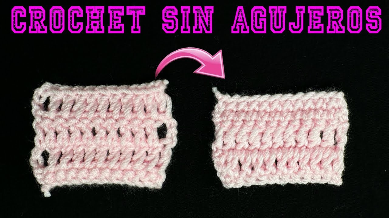 CROCHET sin agujeros, bordes rectos l