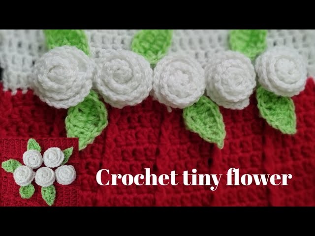 #crochet tiny rose flower easy tutorial for beginners with English subtitles.#flowers #new #trending