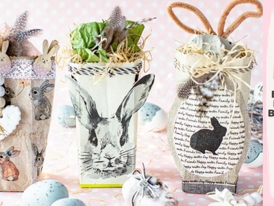 DIY Easter bunny baskets: Milk carton.tetra pak upcycling craft