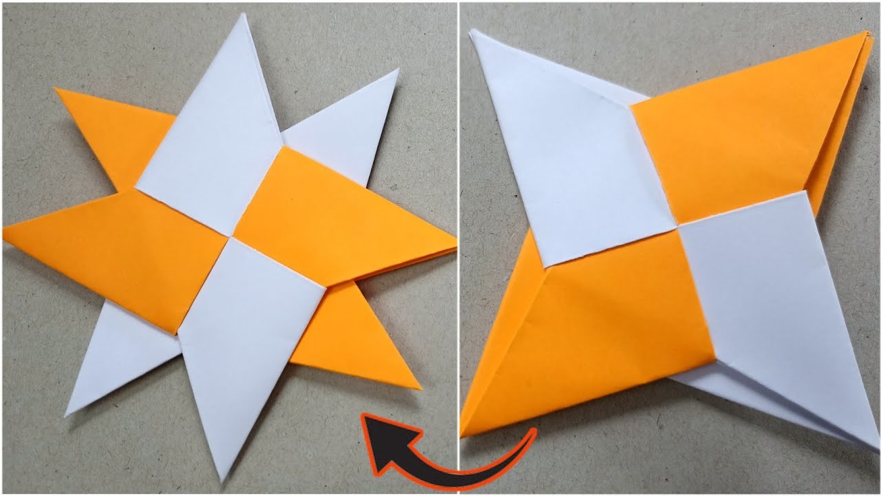 DIY - HOW TO MAKE A TRANSFORMING NINJA STAR FROM A4 PAPER