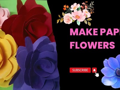 DIY Make Beautiful Paper Flowers in 10 mins | CUTE FLOWERS | Craft Part 14 | #flowers #papercrafts