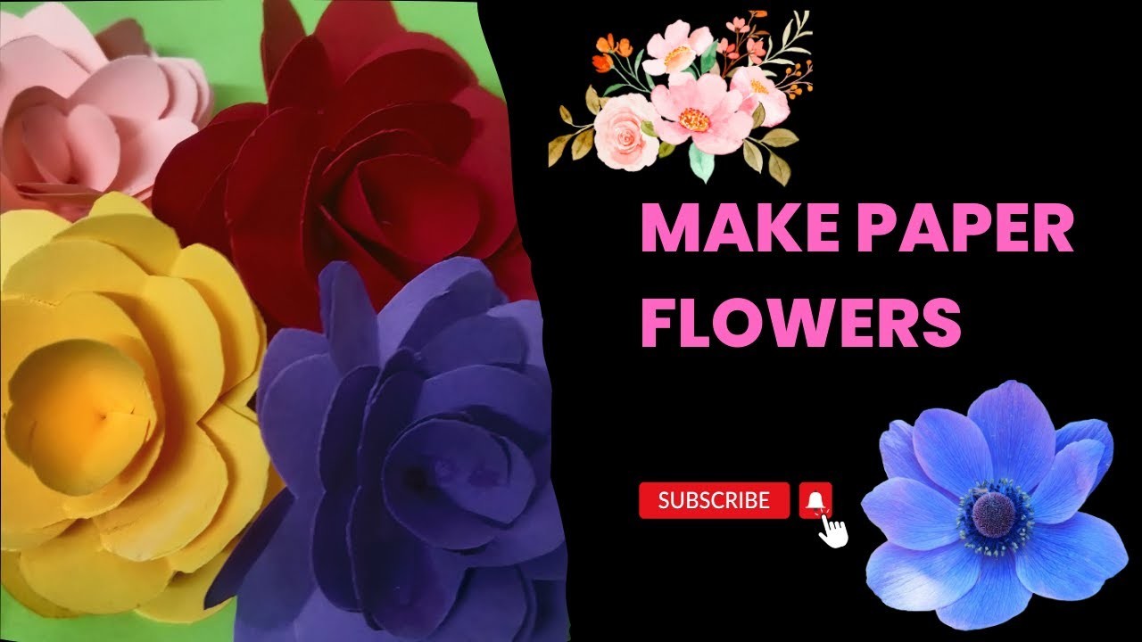 DIY Make Beautiful Paper Flowers in 10 mins | CUTE FLOWERS | Craft Part 14 | #flowers #papercrafts