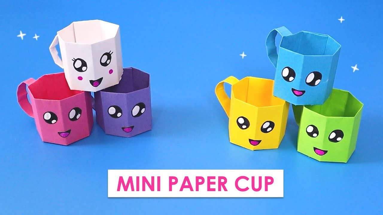 DIY MINI PAPER CUP. Easy origami paper cup