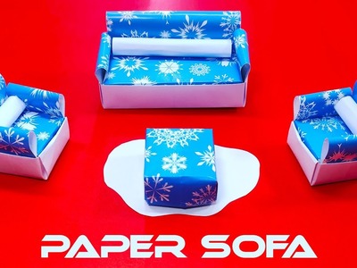 DIY MINI PAPER SOFA - How to make a Paper Sofa - Easy Paper Craft