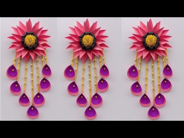 Diy paper flower wall hanging |wall decoration ideas|diy art and craft.best decor craft.Creative Art