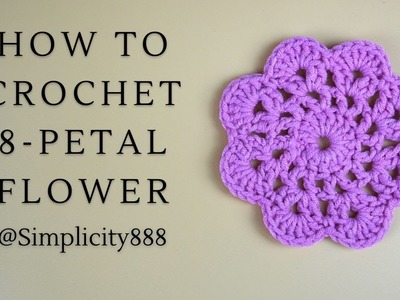 How to crochet 8-petal flower | beginner level