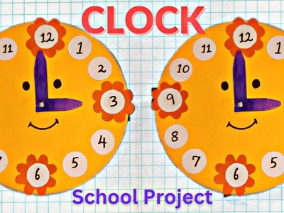 How to make a Easy Clock Model School project |Clock School Project|DIY Paper Clock|Thush Crafts|DIY