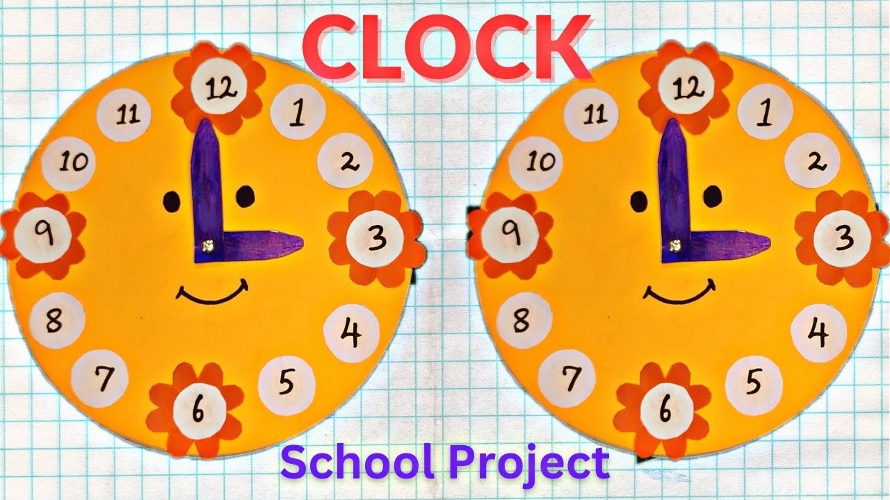 How to make a Easy Clock Model School project |Clock School Project|DIY Paper Clock|Thush Crafts|DIY