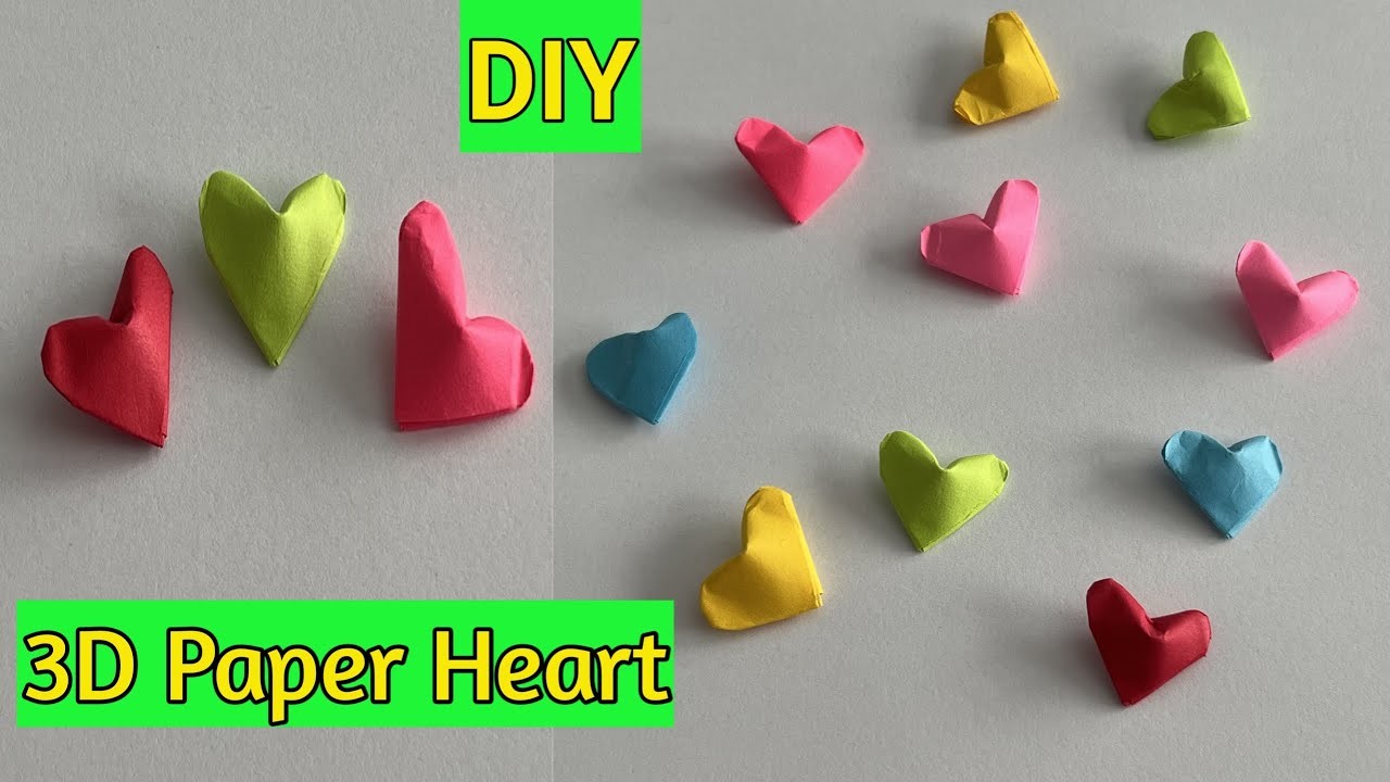 How to make a Paper Heart.Lucky Paper Heart.Origami 3D Paper Heart.Valentine's Day Craft.Paper craft