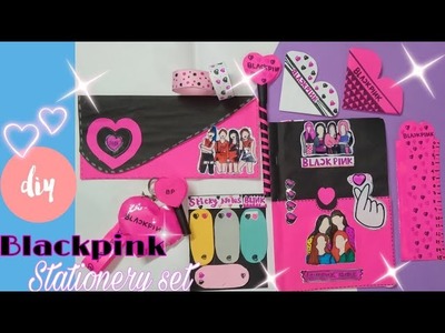 How to make blackpink stationery items at home????????.diy blackpink stationery set.diy school supplies