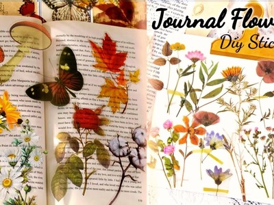 How to make journal Stickers| DIY pressed Flowers journal Stickers| Homemade Stickers | Journalling