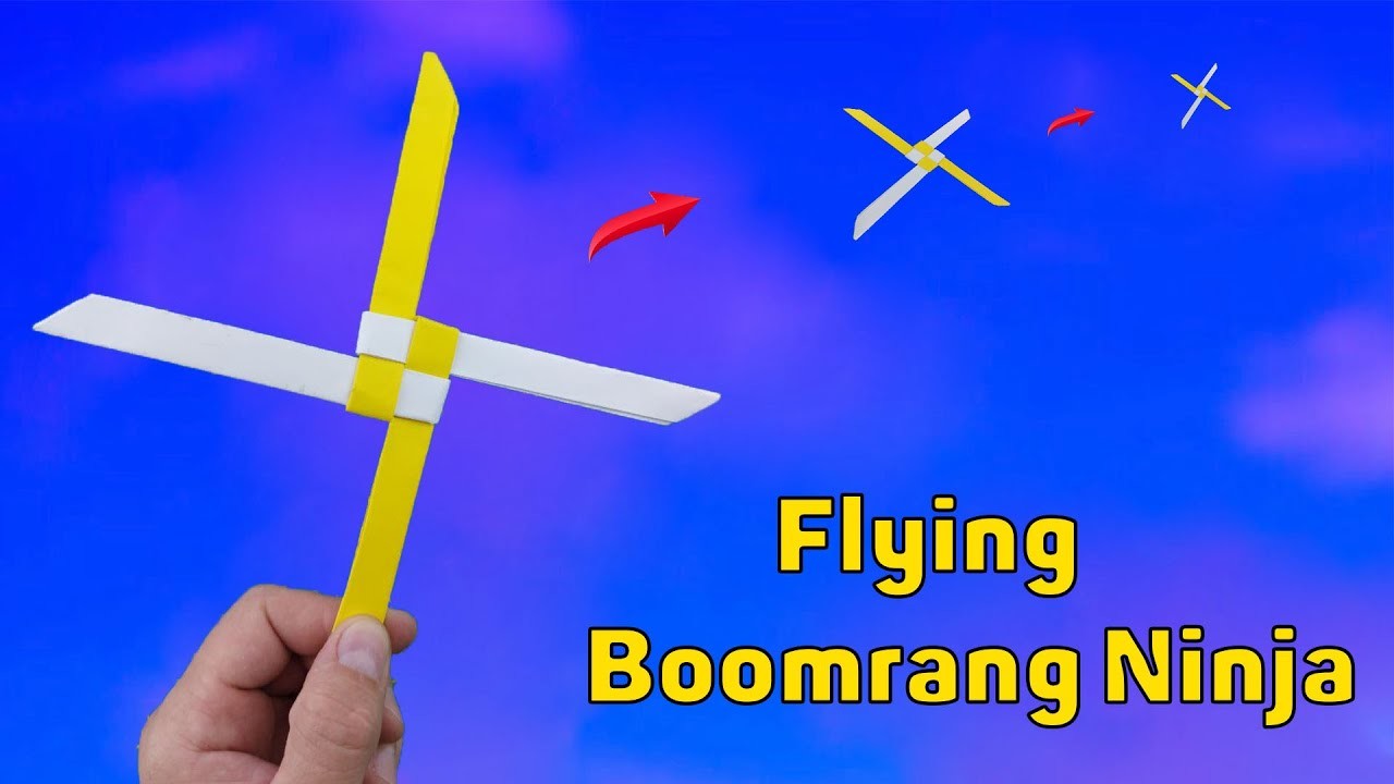 How to make new ninja, flying boomrang ninja star, paper flying ninja, make boomrang, paper ninja