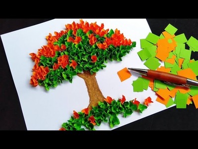 How to Make Paper Tree || DIY 3D Paper Tree || Origami Paper Tree Wall Decor