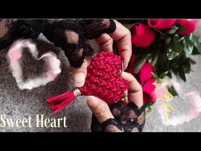How to make super, simple, 3D sweet  heart keychain easy diy tutorial?