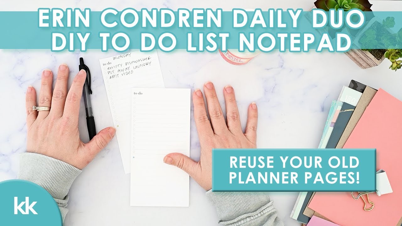 How to Make Your Own Notepad! Repurpose Old Erin Condren Daily Duo Pages into Something Useful EASY!