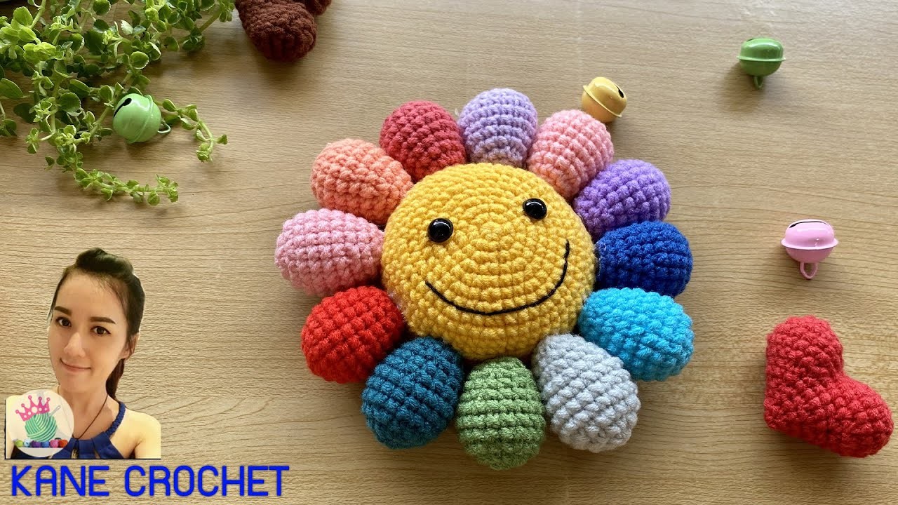 How to Sunflower Amigurumi Keychain | Crochet  Rainbow Sunflower ????????