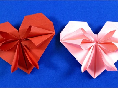 Как сделать сердце из бумаги своими руками ???? Оригами сердце с бантиком