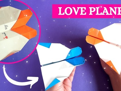 Origami for valentines day: How to make EASY origami HEART PLANE [origami Valentine's day]