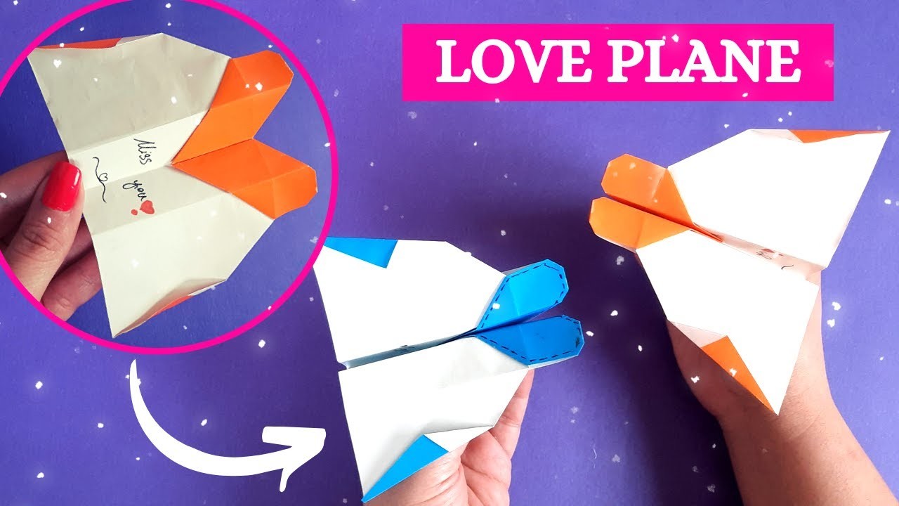 Origami for valentines day: How to make EASY origami HEART PLANE [origami Valentine's day]