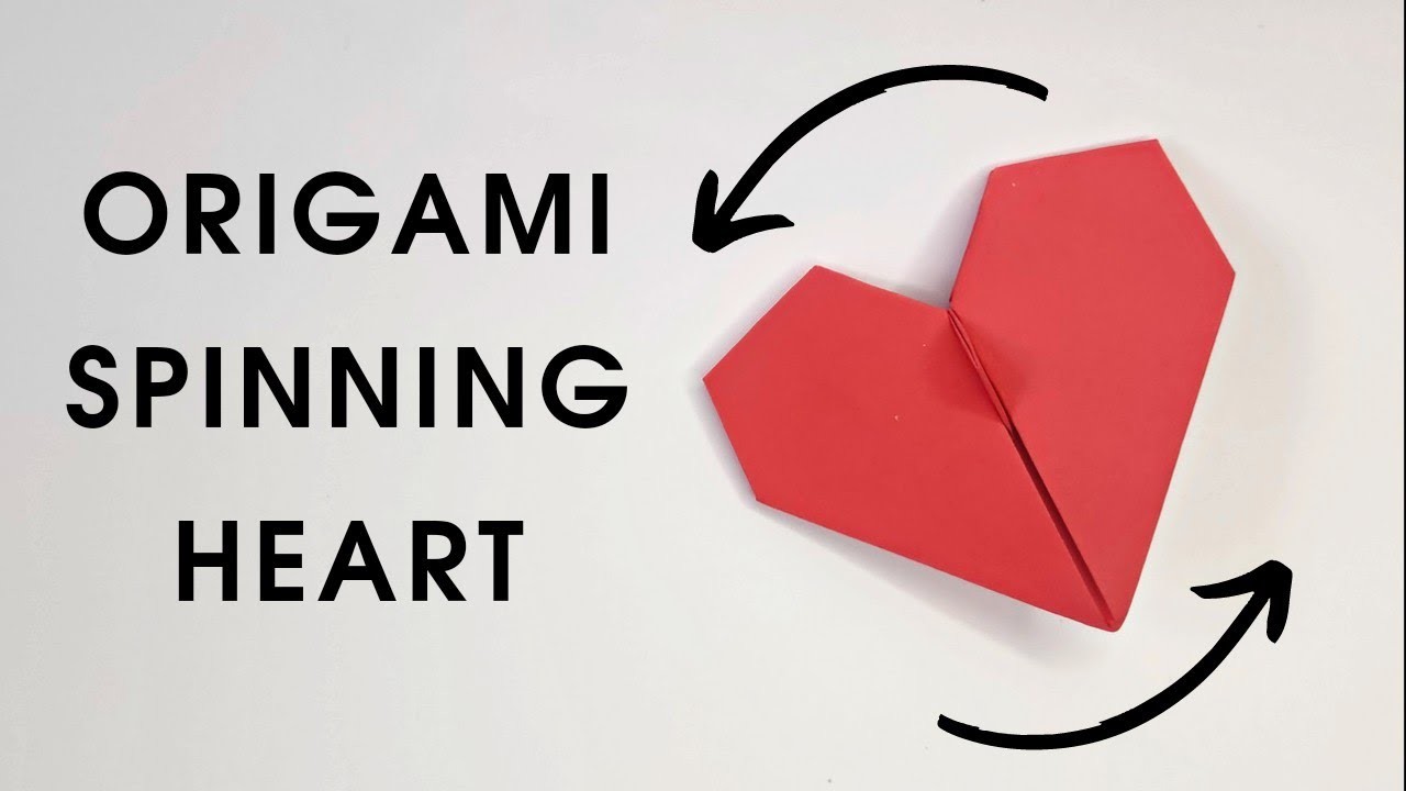 Origami SPINNING HEART | How to make a paper heart toy