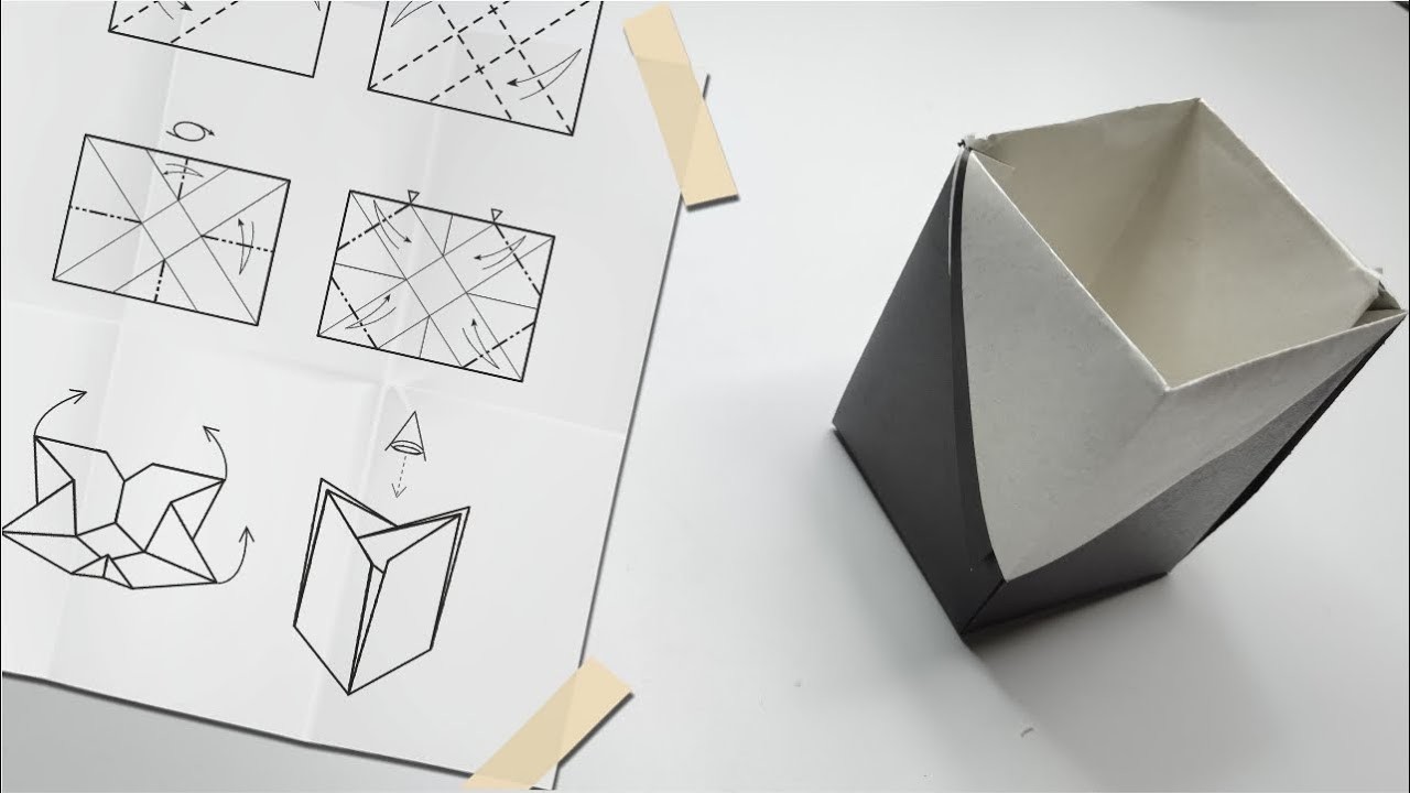 Paper easy two-tone box ● Origami tutorial video