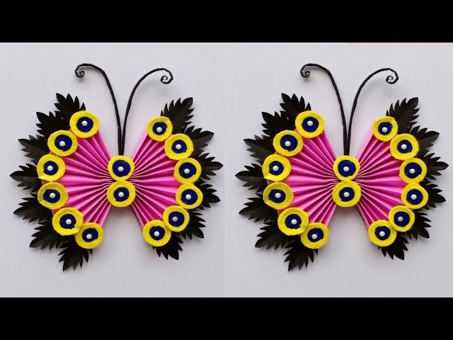Paper Flower Wall Hanging. Wall Decoration Idea. Simple butterfly wall decoration