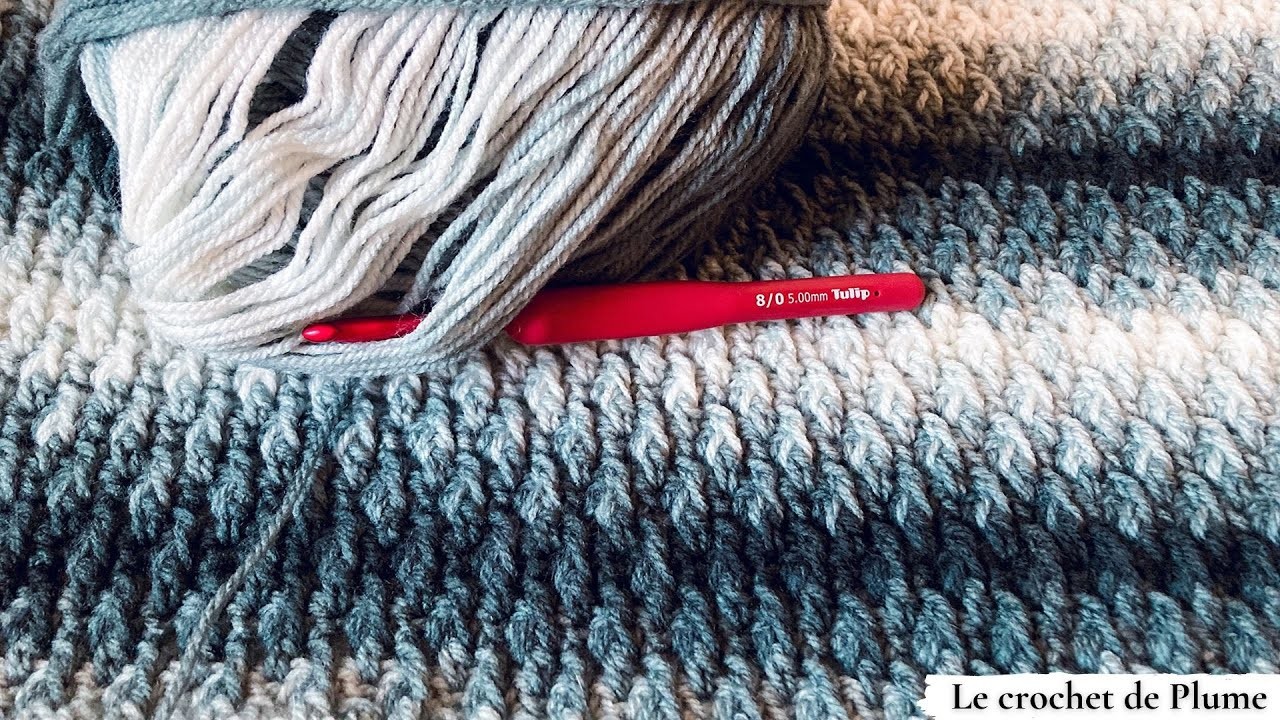 Point au crochet facile pour débutant ✨ Idéal pull cardigan plaid ???? Fil Lizzie ⭐️ Tuto Lou Passion