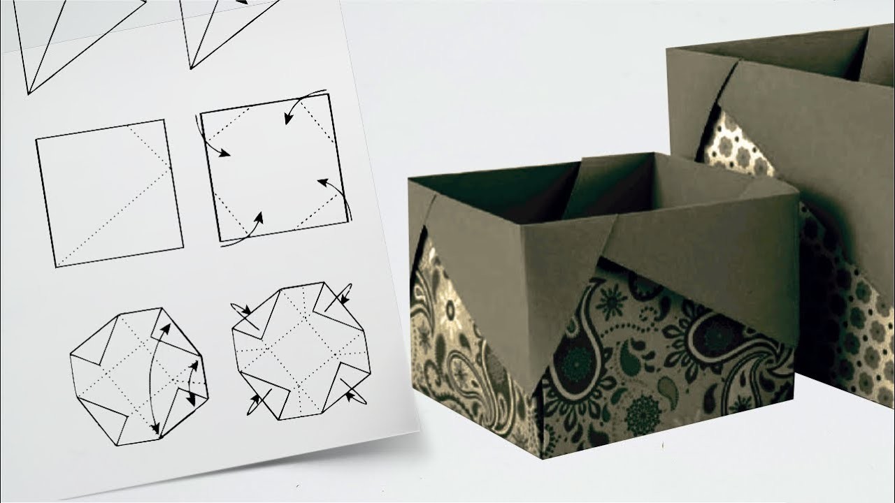 TWO-COLOR box  Origami. Paper Crafts