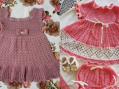 Unique and trendy crochet baby girl frocks design  ldeas