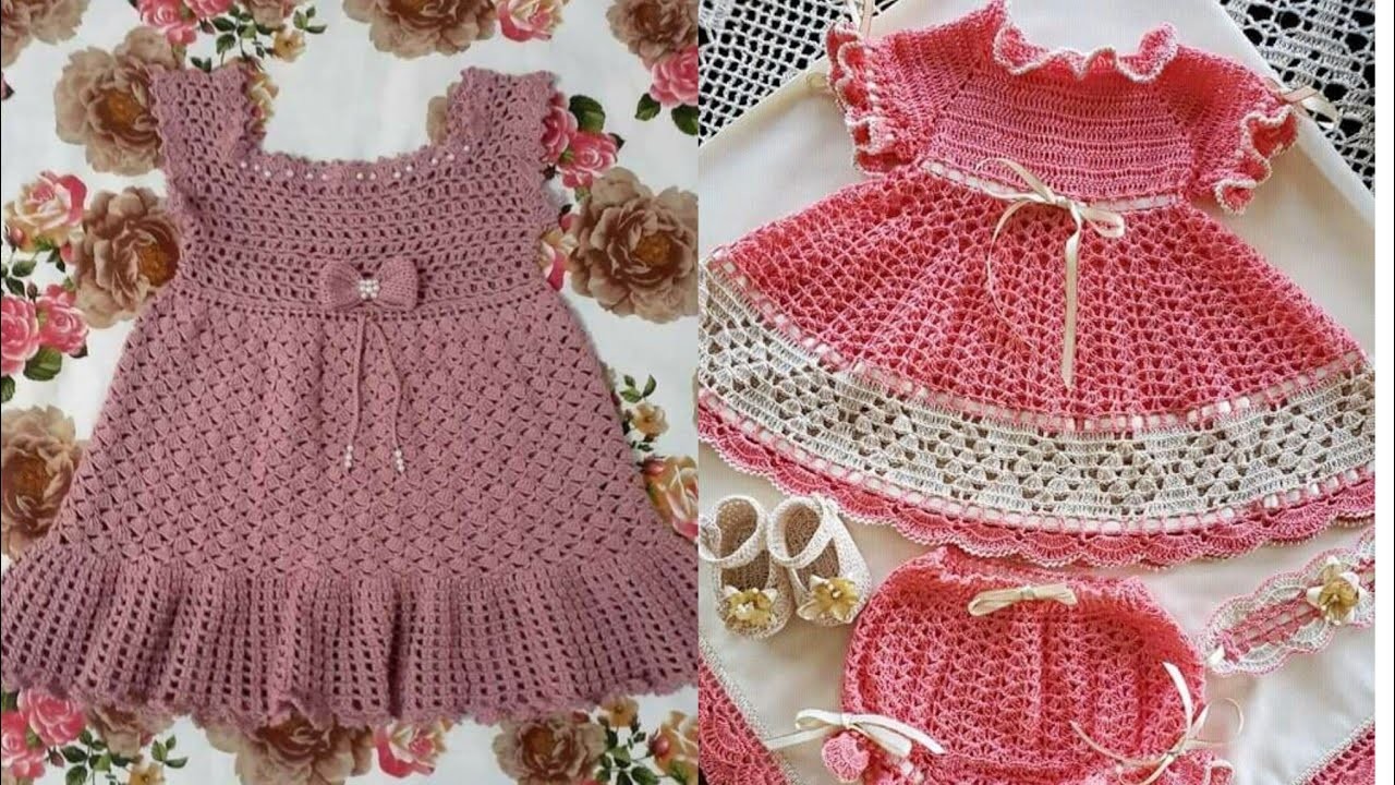 Unique and trendy crochet baby girl frocks design  ldeas