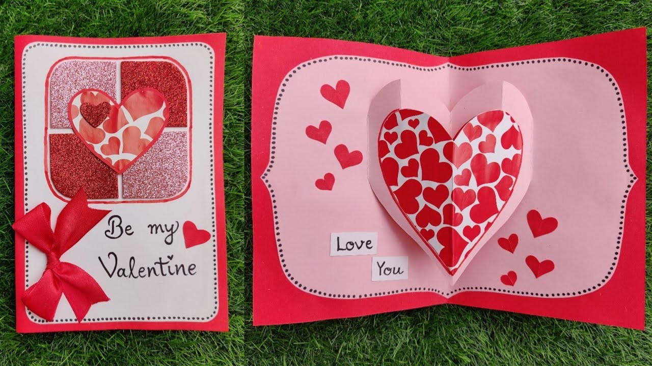 Valentine's Day Card.Pop Up Heart Card.Valentine's Day Card making ideas.Valentine's Day Gift ideas
