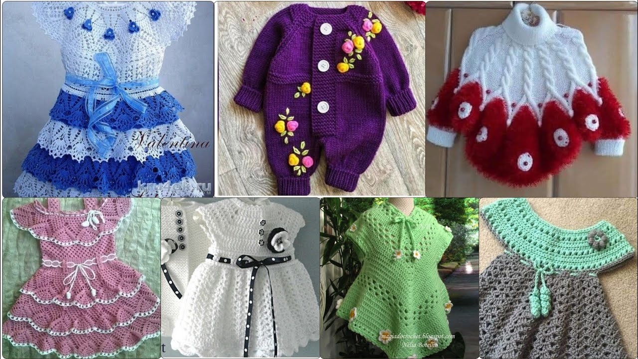 Very attractive baby girls crochet frocks designs pattern.Crochet baby dress designing 2023
