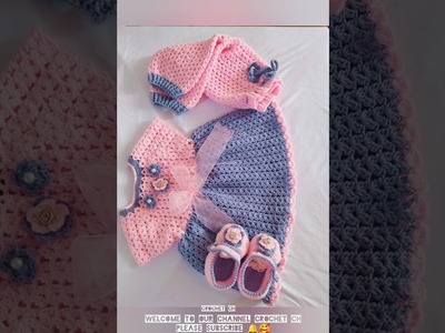 Very beautiful hand design crochet baby dress #crochet #babydress #youtubeshorts