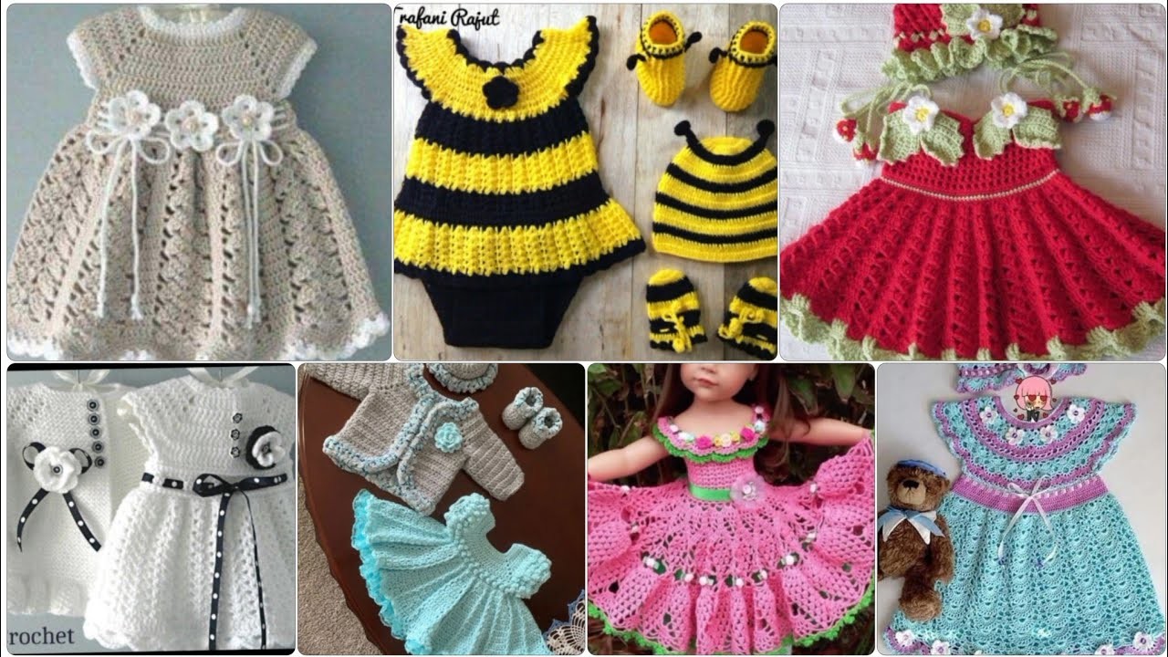 Awesome and impressive baby girls crochet frocks designs.Crochet baby sweater designs pattern 2023