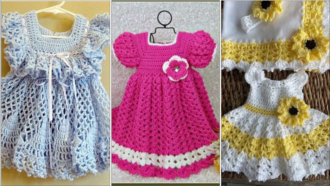 Baby girls crochet frocks designs 2023.Handmade crochet baby sweater designs pattern 2023