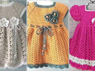 Beautiful and Stylish baby girls crochet frocks new designs2023.Crochet baby sweater designs 2023