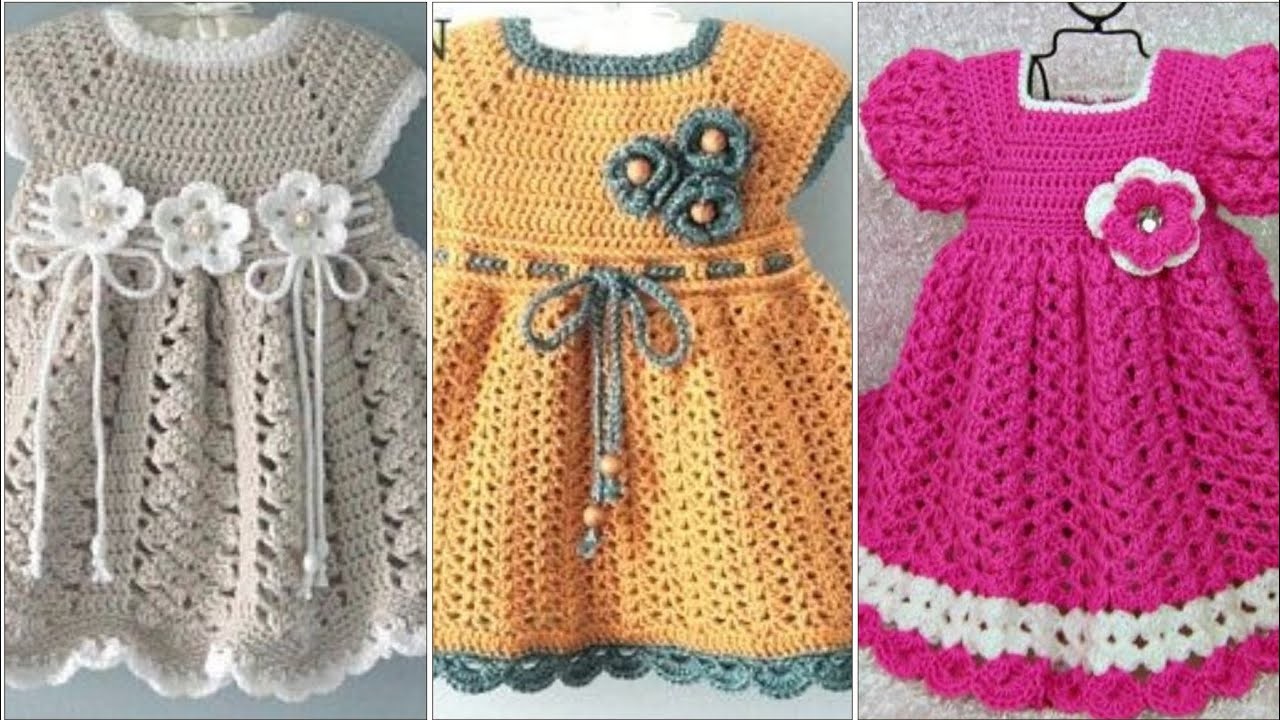 Beautiful and Stylish baby girls crochet frocks new designs2023.Crochet baby sweater designs 2023