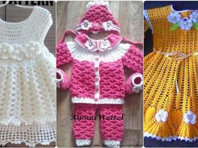 Beautiful latest baby girls crochet frocks designs 2023.Handmade crochet baby sweater designs 2023