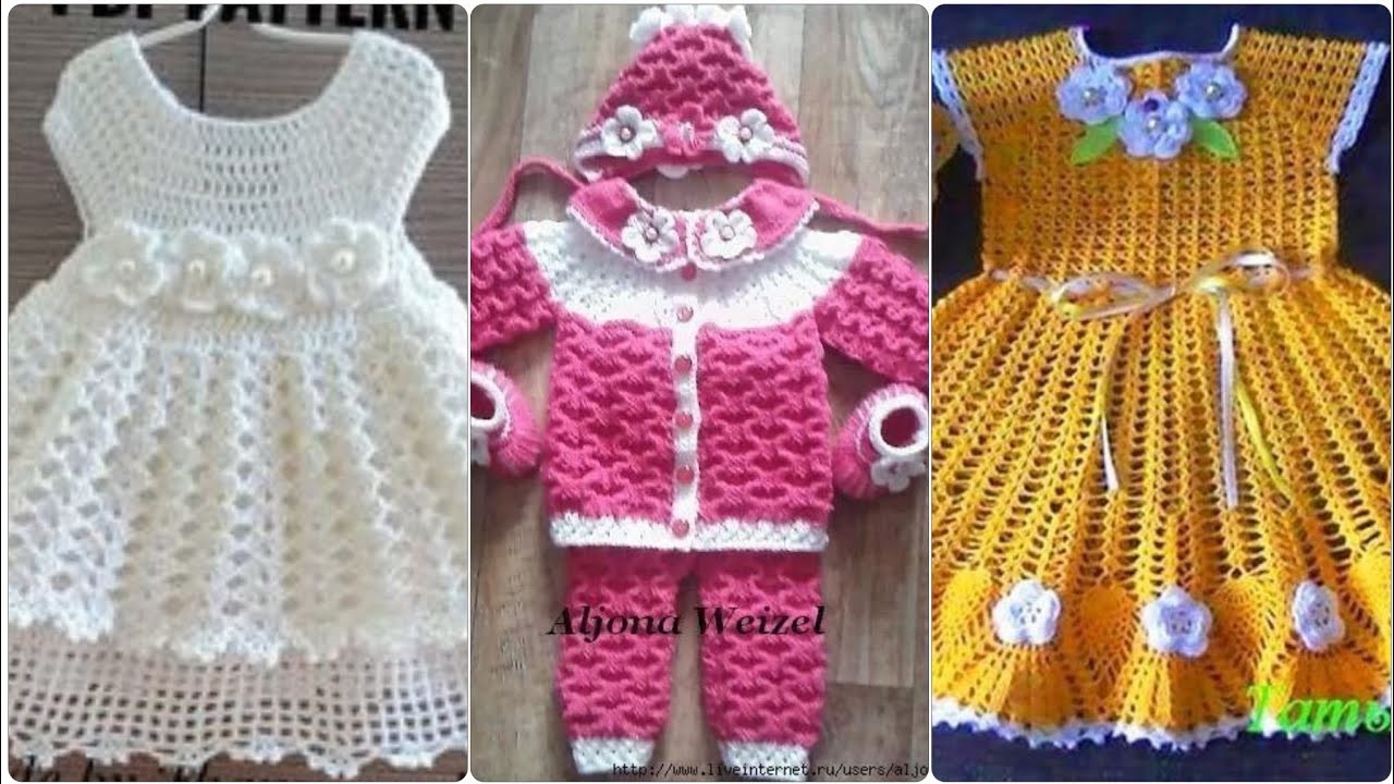 Beautiful latest baby girls crochet frocks designs 2023.Handmade crochet baby sweater designs 2023