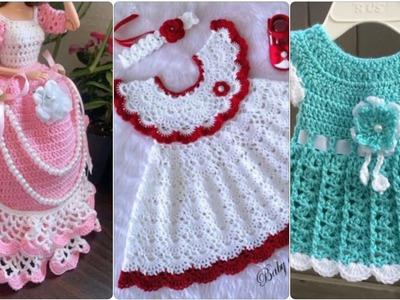 Beautiful latest stylish baby girls crochet frocks designs 2023.Crochet baby sweater designs 2023