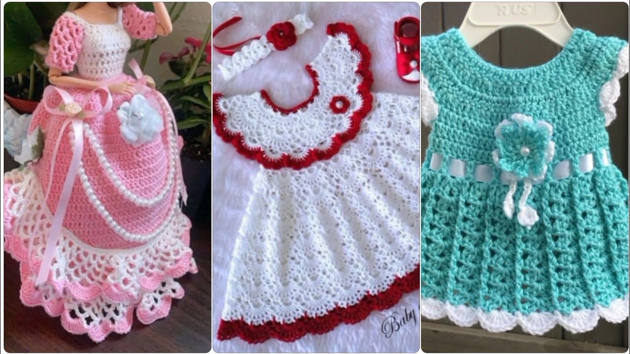 Beautiful latest stylish baby girls crochet frocks designs 2023.Crochet baby sweater designs 2023