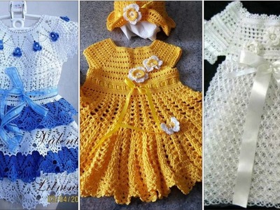 Charming and Gorgeous baby girls crochet frocks designs2023.Crochet baby sweater designs 2023