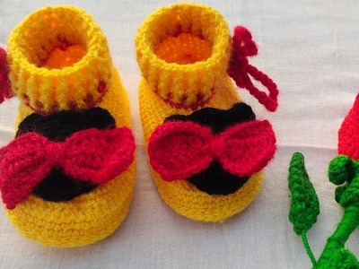 Crochet Baby Shoes.Baby Booties (In Hindi)